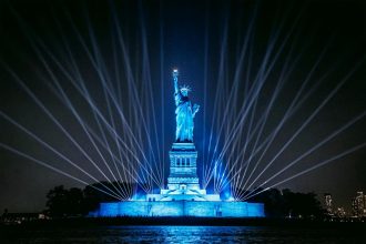 Michael Canitrot Lights Up the Statue of Liberty for Independence Day