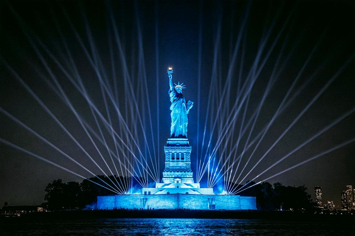 Michael Canitrot Lights Up the Statue of Liberty for Independence Day