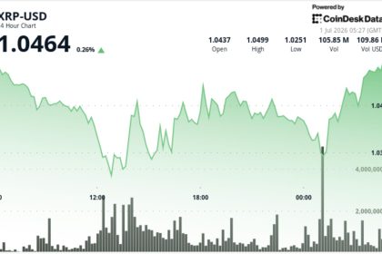 XRP holds above $1 after leverage flush as network activity improves