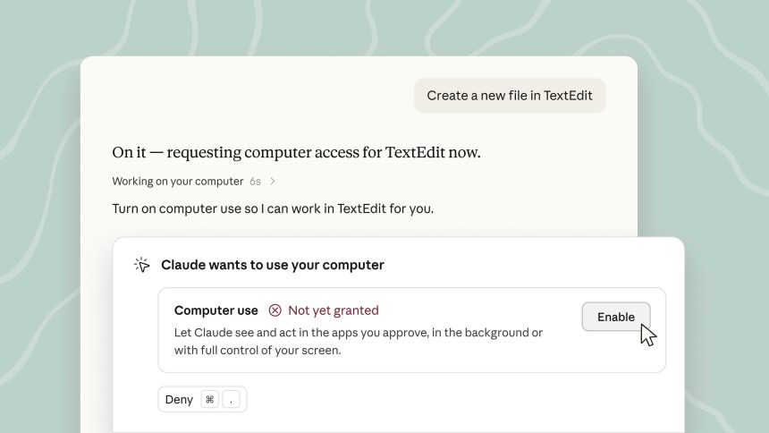 Claude can now click and type in the background while you work