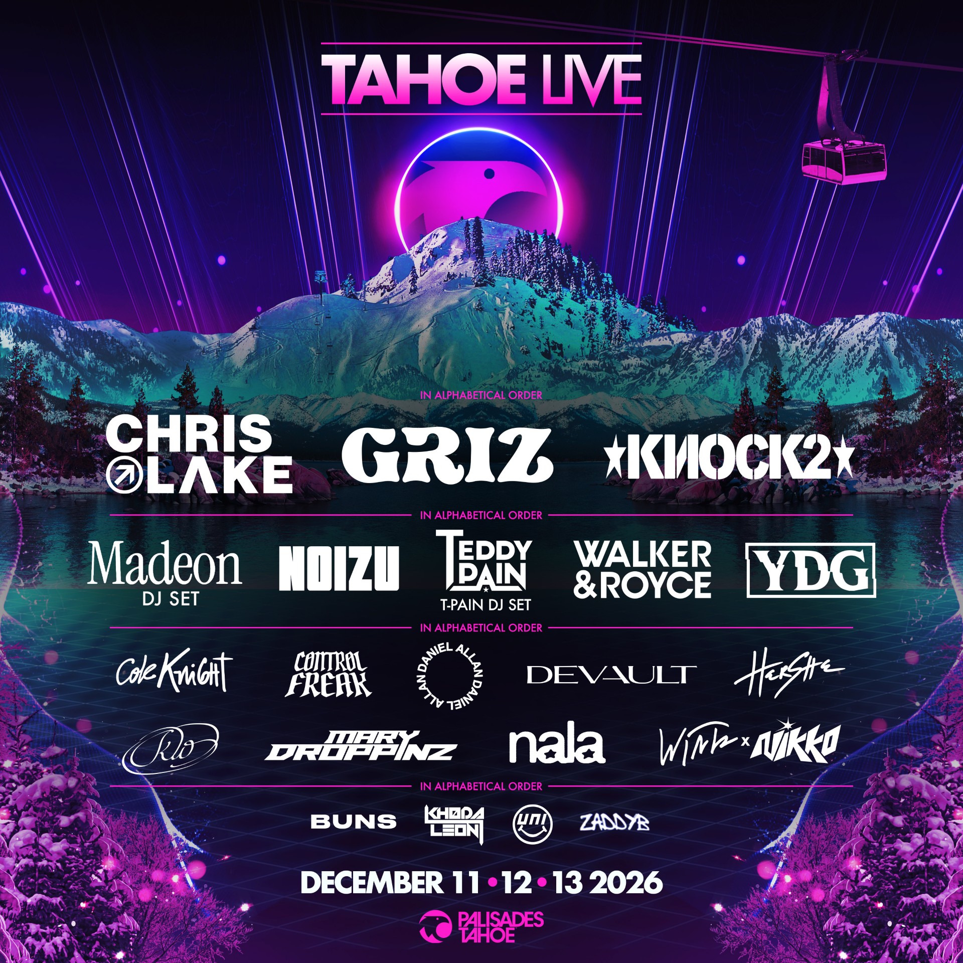 Tahoe Live 2026 Lineup: GRiZ, Knock2, Chris Lake, T-Pain