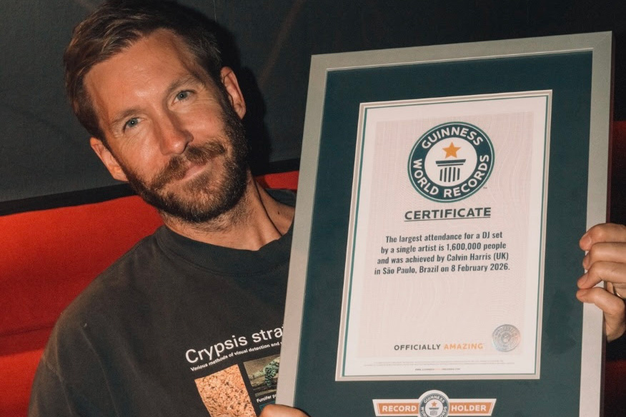 Calvin Harris sets Guinness World Record for biggest-ever crowd at a DJ set