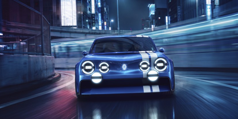 Blue paint, white stripes: Renault 8 Gordini returns as a RWD electric ghost