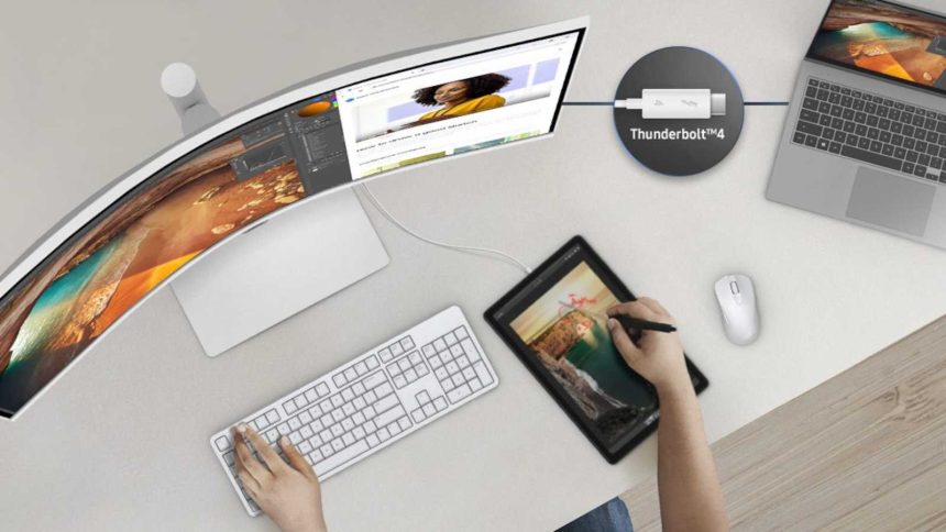 Samsung’s 34-inch ultrawide monitor is 50% off, and it’s also a dock
