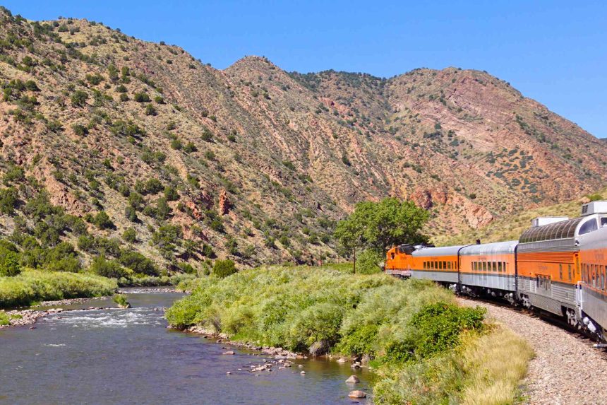 This 24-mile Train Route Takes Passengers Through a Spectacular Colorado River Gorge Below 1,000-foot Cliffs