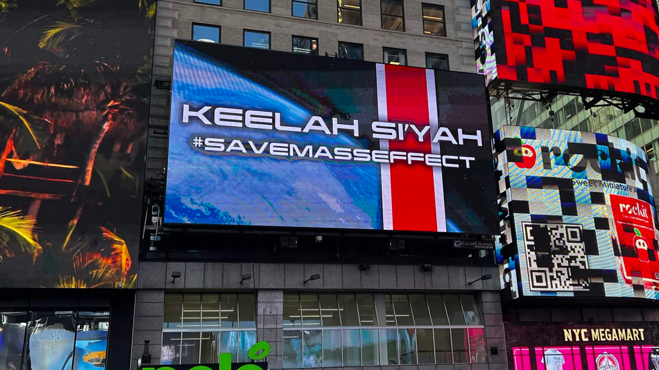 Mass Effect Fans Buy #SaveMassEffect Billboard in Times Square — and They Have Plans for More